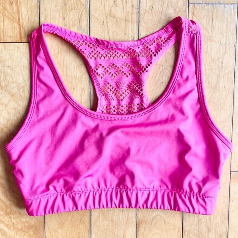 Zyia Pink Active Racerback Sports Bra with Mesh Detail Size Large